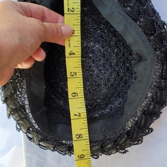 Vintage Black raffia hat - Picture 6 of 9